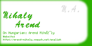 mihaly arend business card